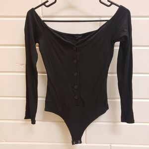 Fashion Nova Off-Shoulder Black Bodysuit